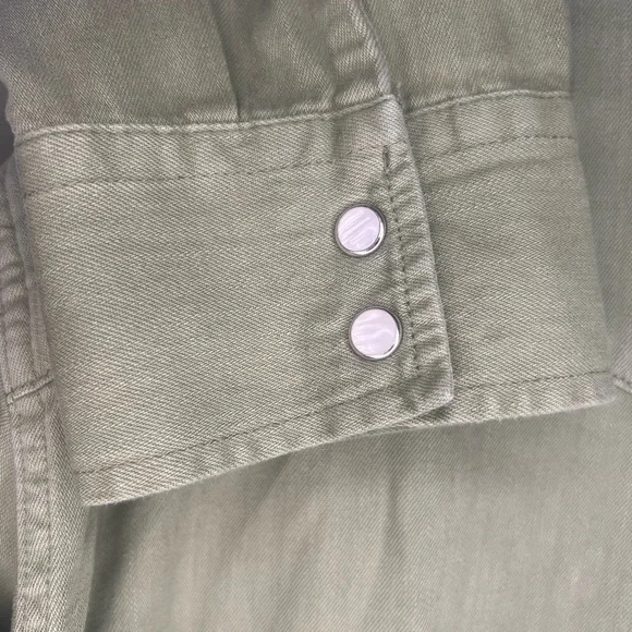 Olive Green Button-Up Shirt - Picture 10 of 13